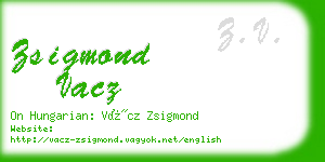 zsigmond vacz business card